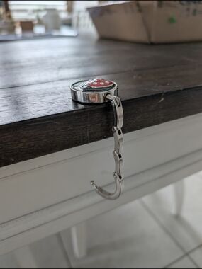 Silver and Red Ladybug Foldable Purse Hook